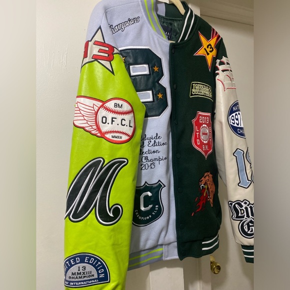 MENS VINTAGE STYLE VARSITY JACKET - Picture 3 of 7